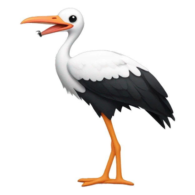 stork carrying a knife  sticker
