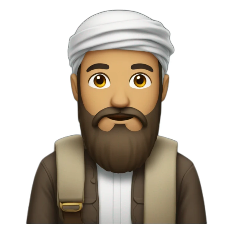 muslim with big beard with big belt sticker