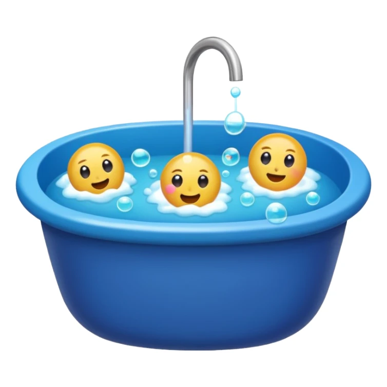 clogged sink with bubbles simple emoji style sticker