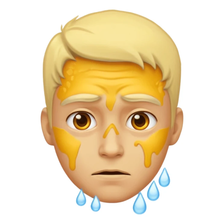 Yellow face man cold and hot sticker