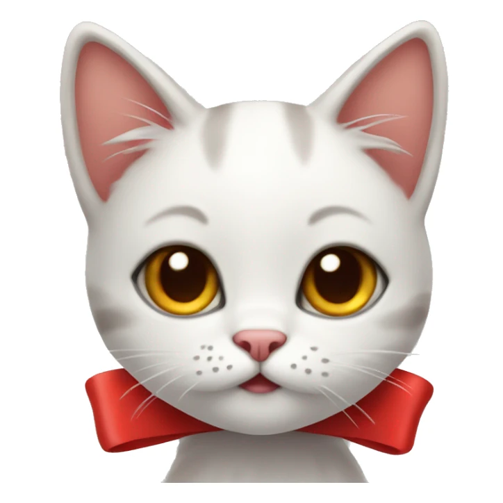 Cute cat with red Bow sticker