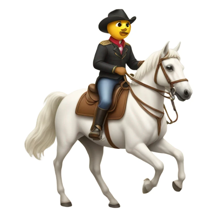 Dog riding a horse sticker