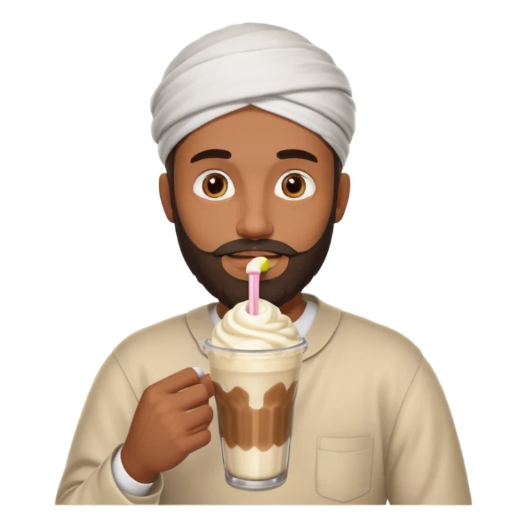 brown muslim man drinking milkshake sticker