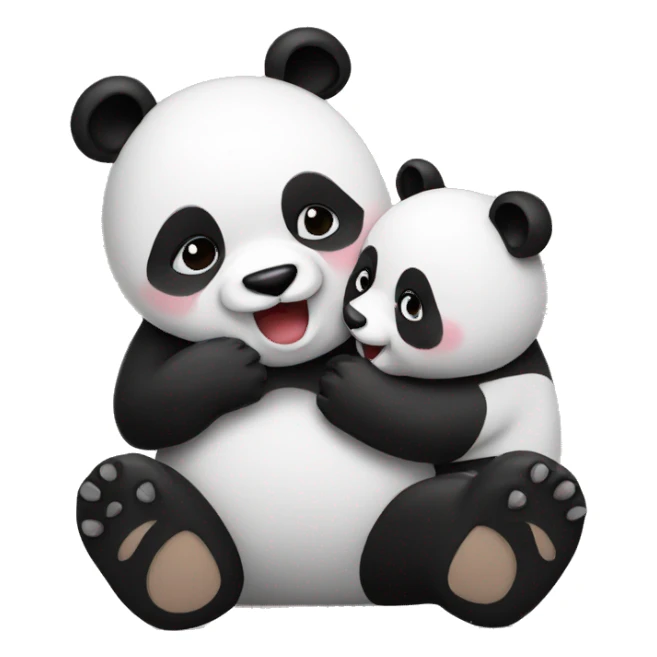 kissing panda  passionately  sticker