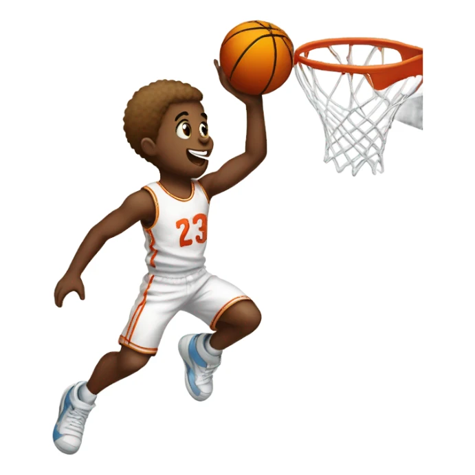 White kid dunking a basketball sticker