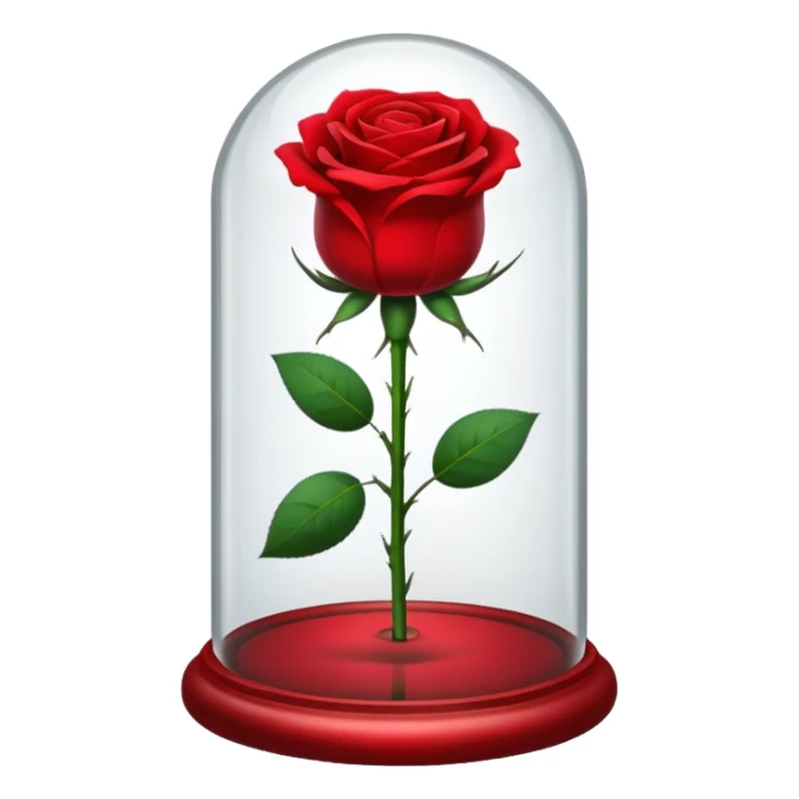 red rose under a glass dome sticker