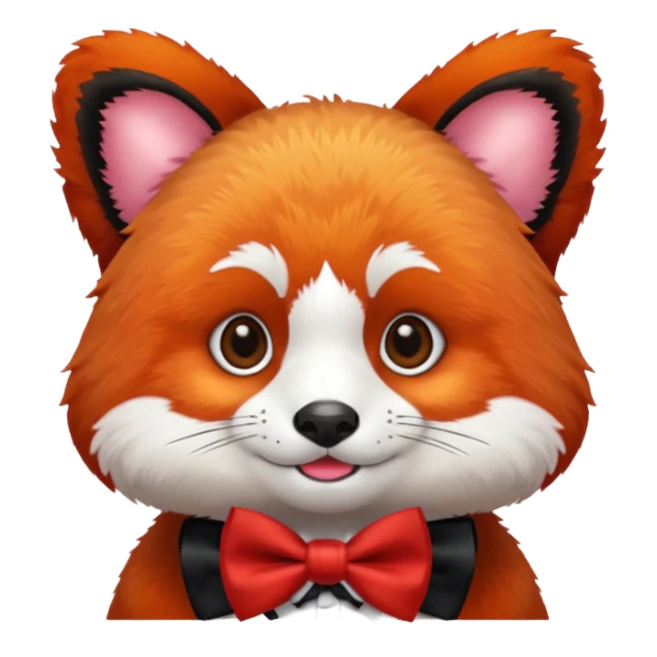 red panda with red bow tie sticker