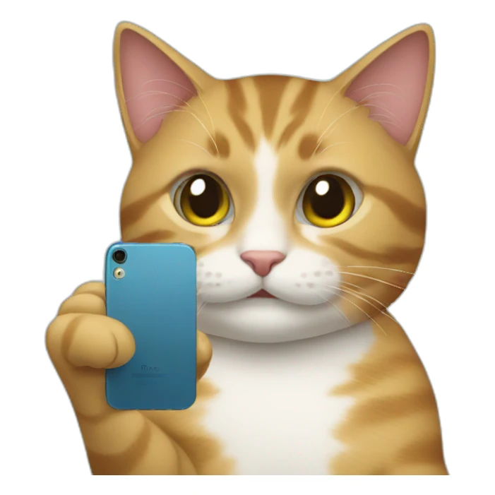Cat holding a iPhone  sticker