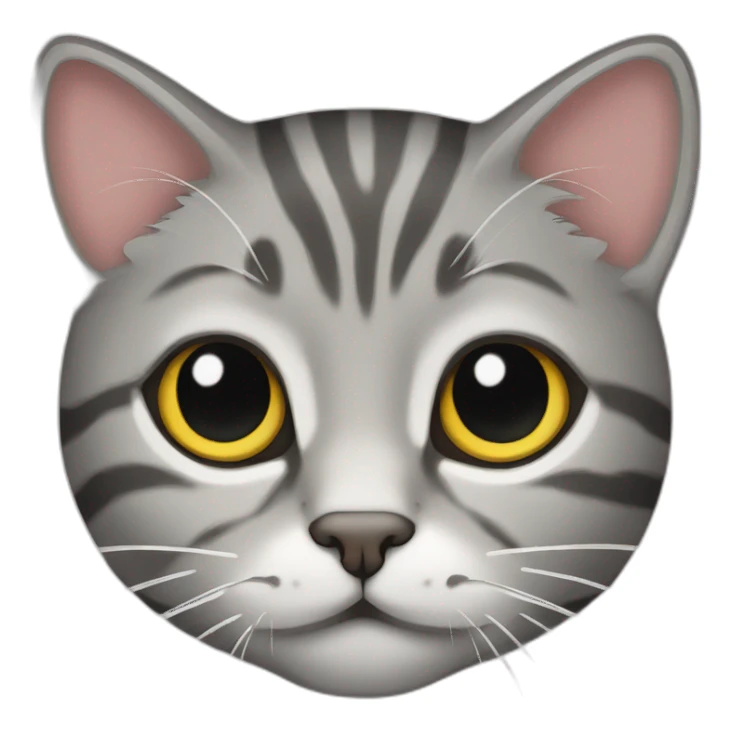gray tabby cat side view short tail sticker