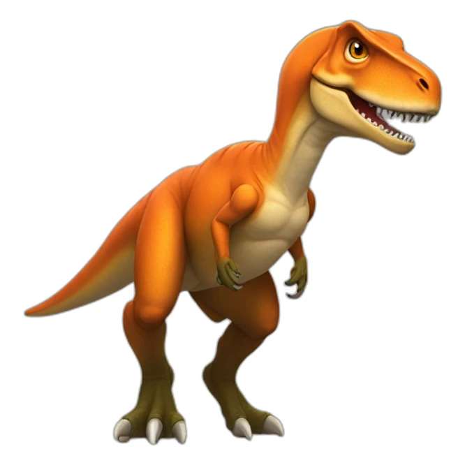 T-rex with fox tail and hars sticker