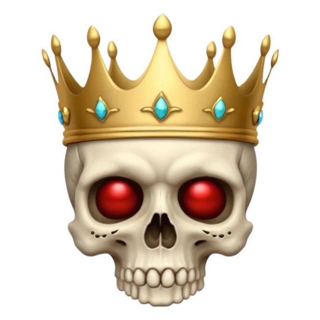 Skull with a crown on his head sticker
