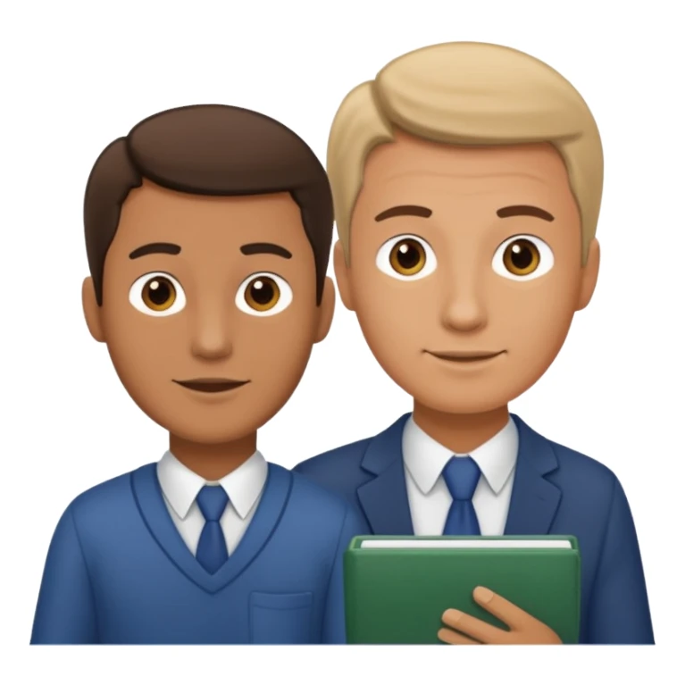 male teacher helping student sticker