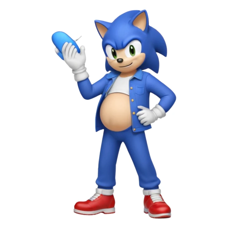 Pregnant male sonic X, not naked sticker