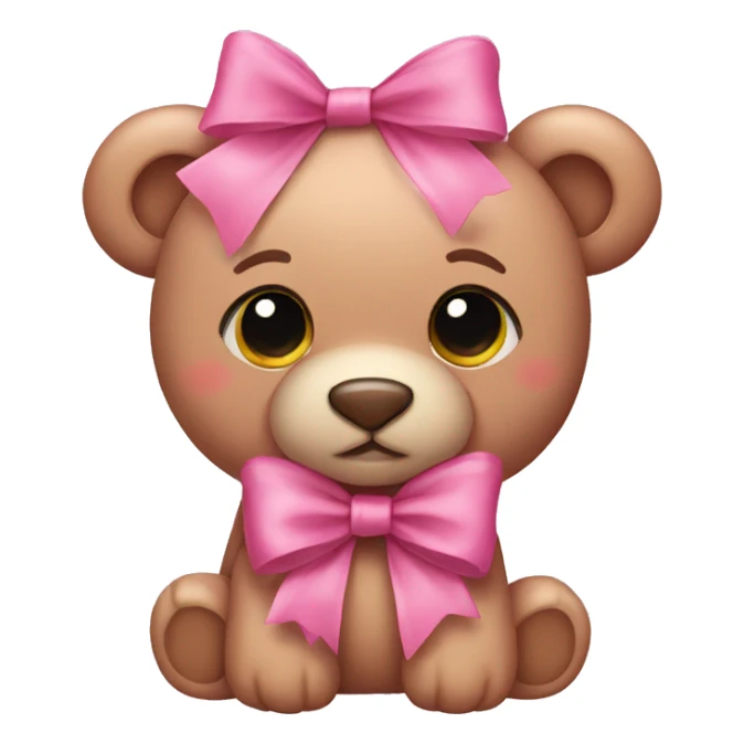 Pink teddy bear wearing bows sticker