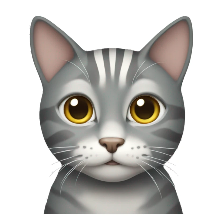 grey cat with white stripes sticker