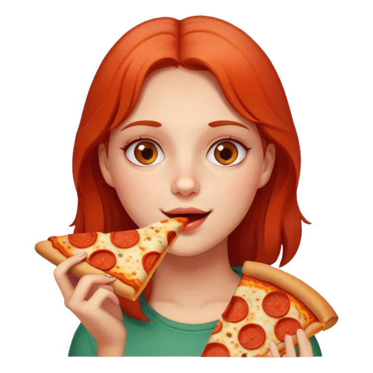 Girl eating pizza sticker