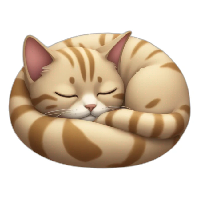cat sleeping curled sticker
