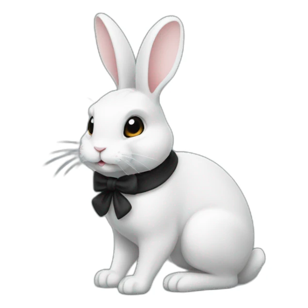 Lapin noir avec une patte blanche sticker