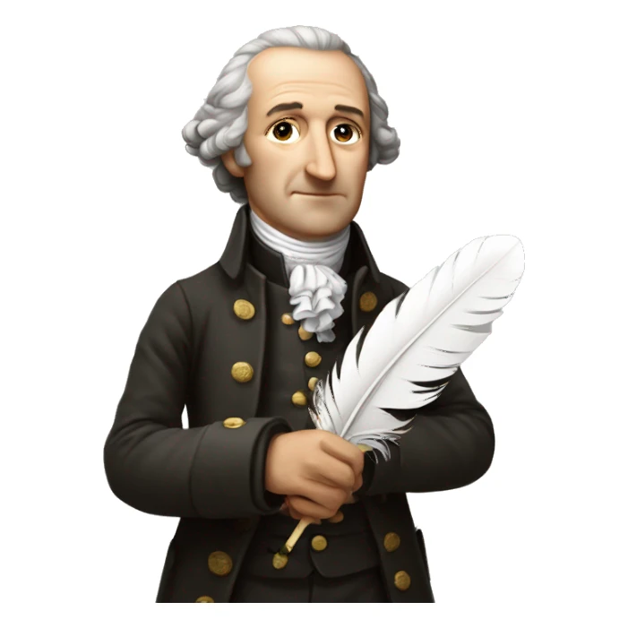 Goethe holds a feather in his hands sticker