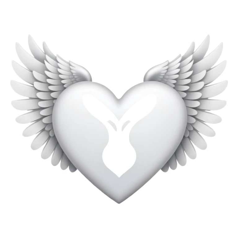 White heart with wings sticker
