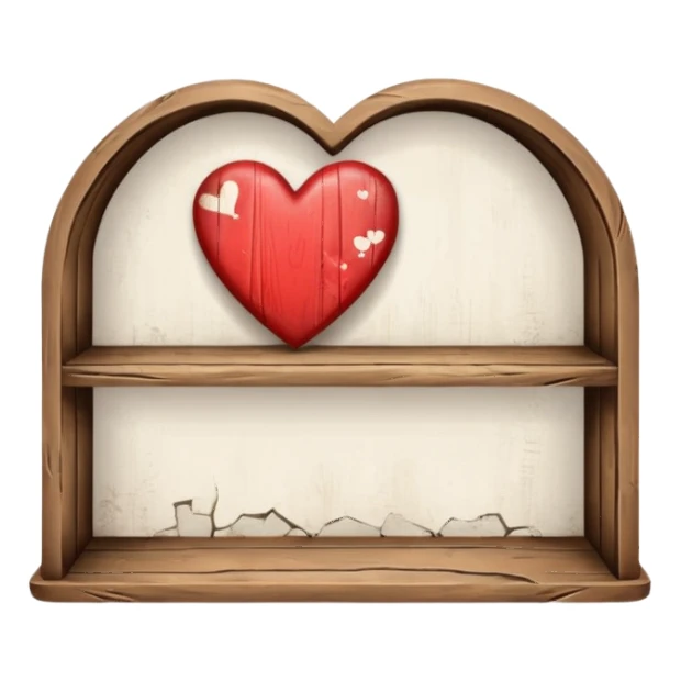 Vintage heart shelf cottagecore sticker