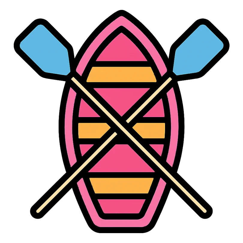modern pink rowing boat sticker