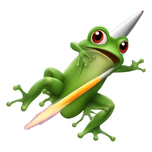 frog legs transforming into a rocket  sticker