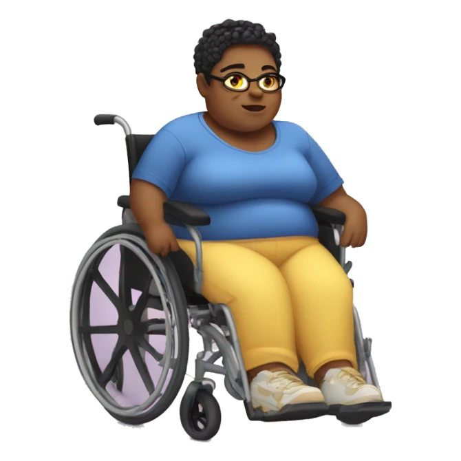fat cool nonbinary wheelchair user sticker