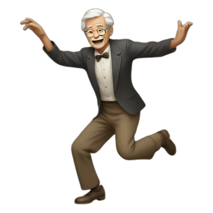 An old man dancing sticker