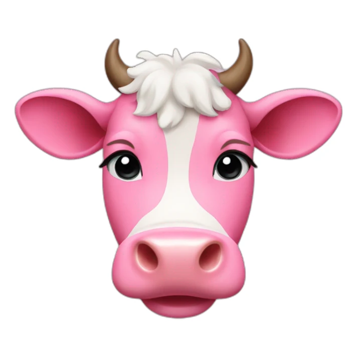 pink cute cow sticker
