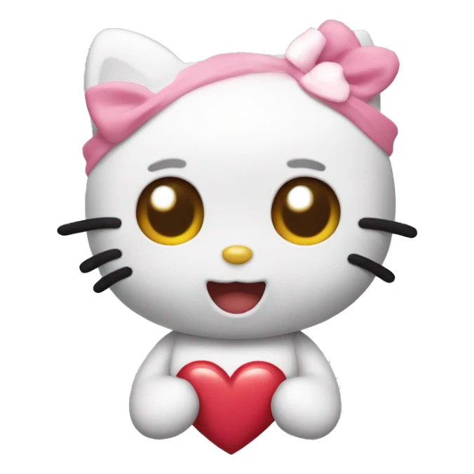 hello kitty with heart eyes sticker