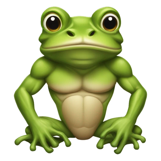 Muscular frog with topjat sticker