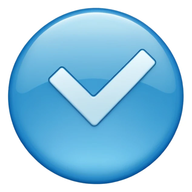 Blue check mark sticker