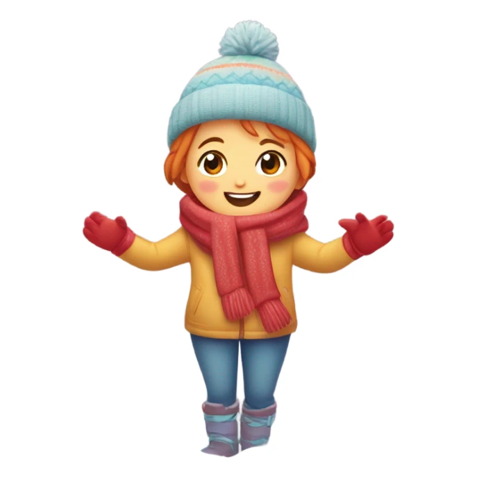 Playing in the snow with red face  sticker