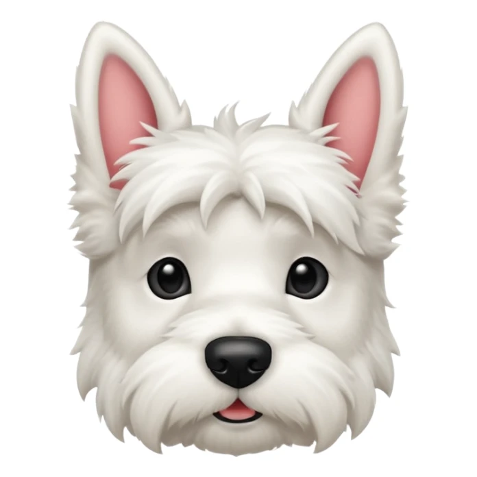 Cute white scottie dog face sticker