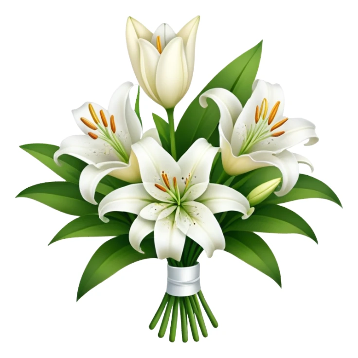 white lilly bouquet  sticker