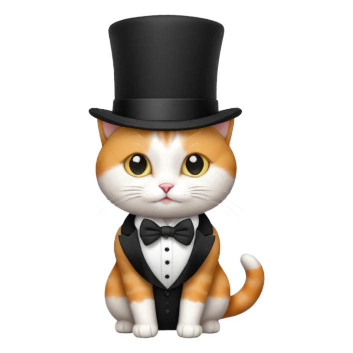 cat wearing a tophat sticker
