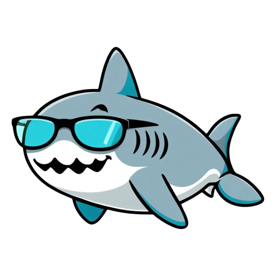 Tiburón con gafas sticker