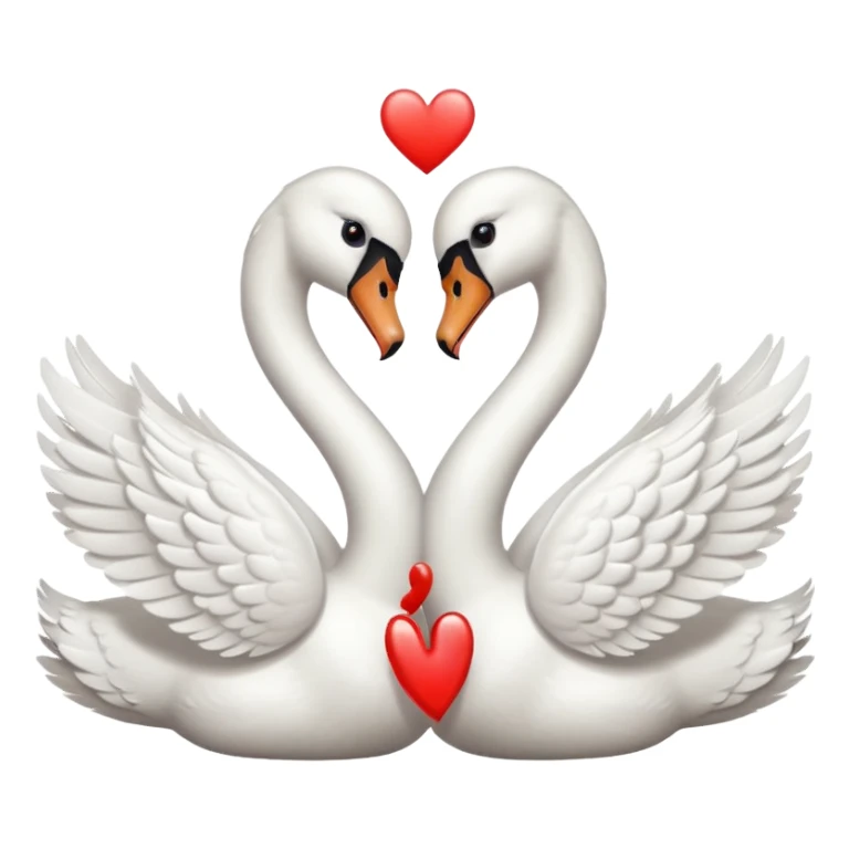 Two swan making a heart 💗 emoji sticker