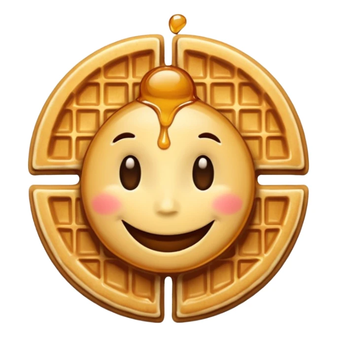 smiling waffle sticker