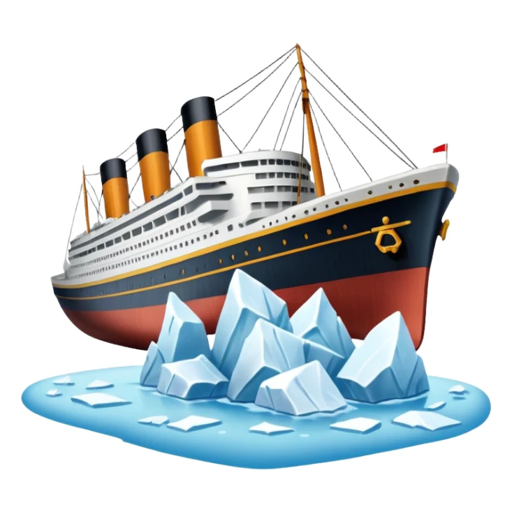 The Titanic hitting a iceberg sticker