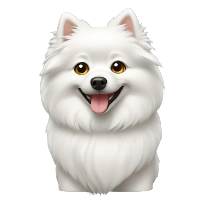 Small white german spitz dog  sticker