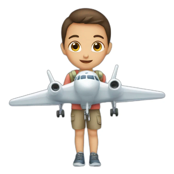 Child in a big plane sticker