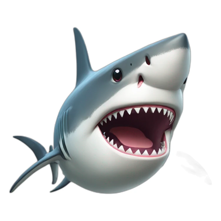 White shark with a crown sticker