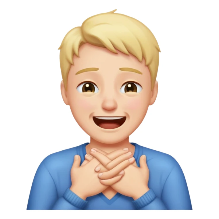 Crying laughing with hands across my chest  sticker