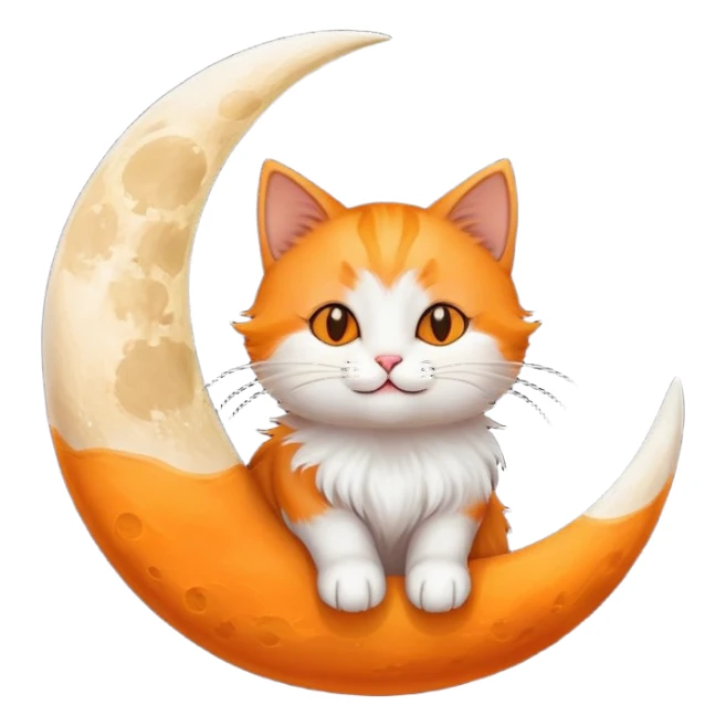 cat in the moon sticker
