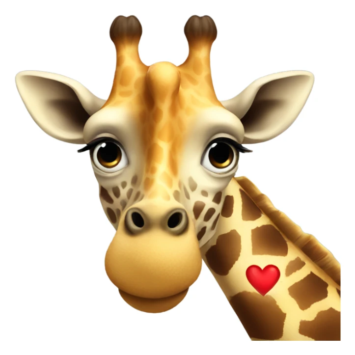 Giraffe with heart sticker