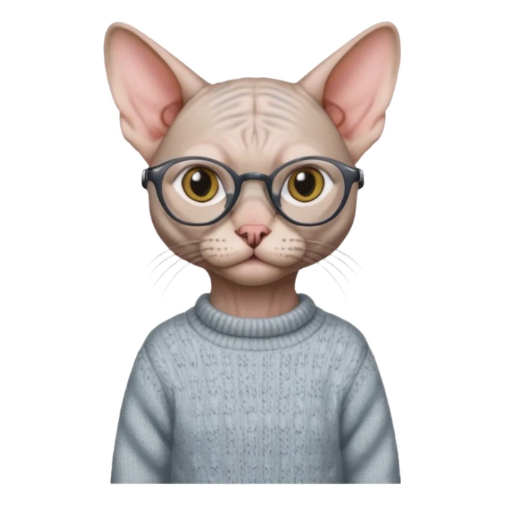 sfenks cat with glasses  sticker