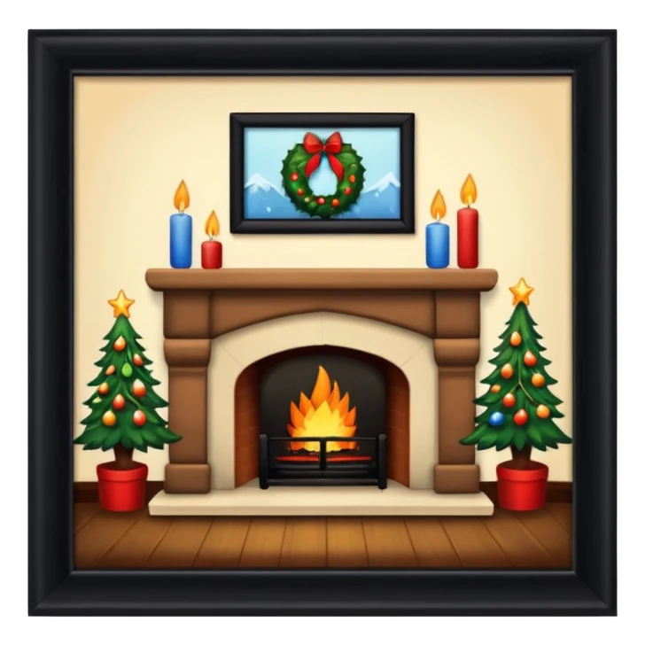 christmas fireplace sticker