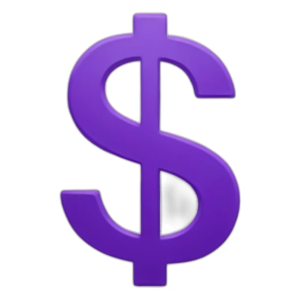 purple dollar sign sticker